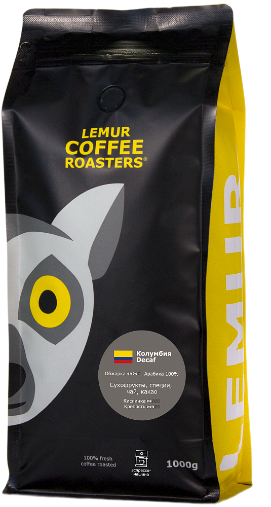 Колумбия Decaf Эспрессо, помол: Эспрессо-машина, 1000 г